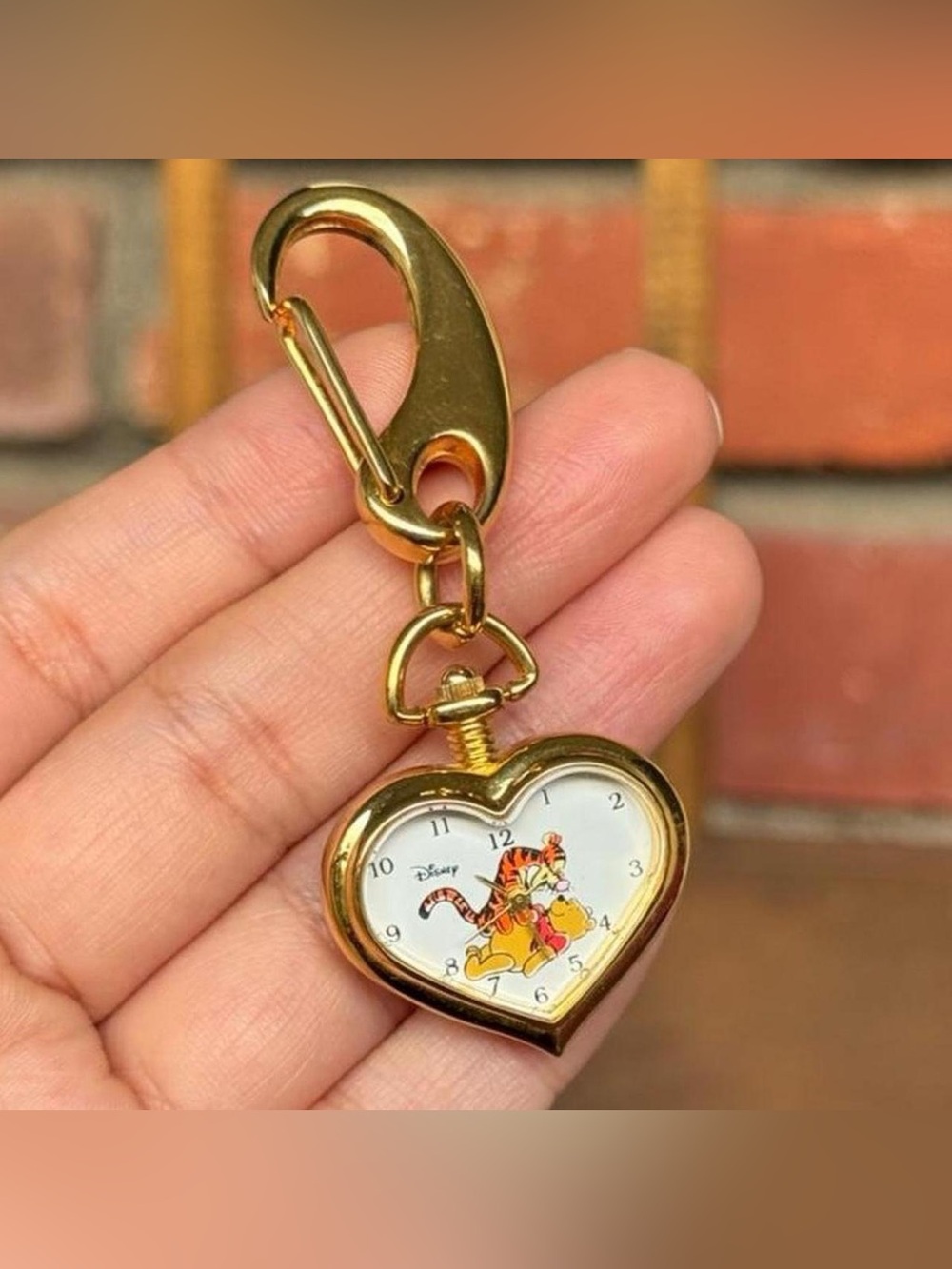 Vintage Disney Winnie the Pooh and Tigger Heart Shaped Clip Watch